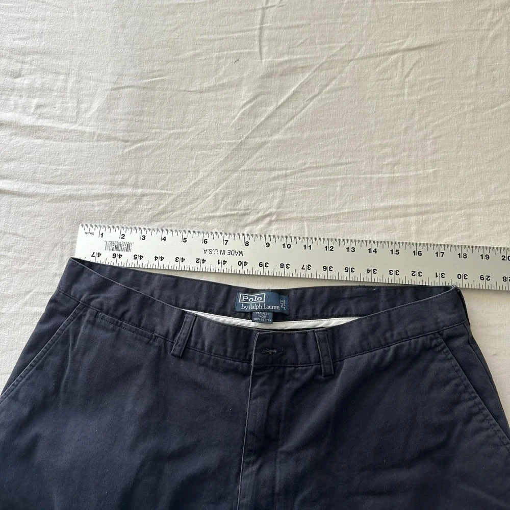 Polo Ralph Lauren Prospect Shorts Mens 38  Blue Cotton Classic Chino Flat Front‎